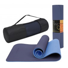Килимок для йоги та фітнесу Cornix TPE Blue/Sky Blue, 1830x610x10 мм, код: XR-0092