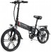 Електровелосипед Samebike 20LVXD30-II (350 Вт; 10 А/год; 48 В), колеса 20", з ручкою газу, чорний, код: SMB-20LVXD30-black