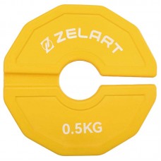 Блини диски змінні гумові Zelart Rubber Change Plates 0,5 кг, жовтий, код: TA-1692-0_5