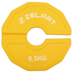Блини диски змінні гумові Zelart Rubber Change Plates 0,5 кг, жовтий, код: TA-1692-0_5