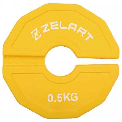 Блини диски змінні гумові Zelart Rubber Change Plates 0,5 кг, жовтий, код: TA-1692-0_5