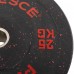 Бамперні диски із структурної гуми Record Bumper Plates 51мм, 25кг, чорний-червоний, код: TA-4782-25