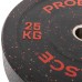 Бамперні диски із структурної гуми Record Bumper Plates 51мм, 25кг, чорний-червоний, код: TA-4782-25