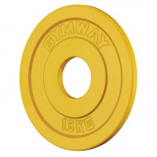 Диск тренувальний олімпійський GymWay 1,5 кг, жовтий, код: MP-1.5K-IA Диск тренувальний олімпійський GymWay 1,5 кг, жовтий, код: MP-1.5K-IA