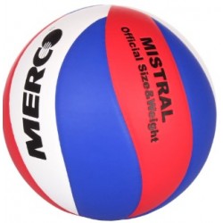 М"яч волейбольний Merco Mistral volleyball Ball №5, білий-синій-червоний, код: 8591792677713