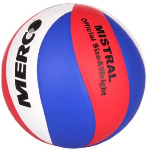 М"яч волейбольний Merco Mistral volleyball Ball №5, білий-синій-червоний, код: 8591792677713