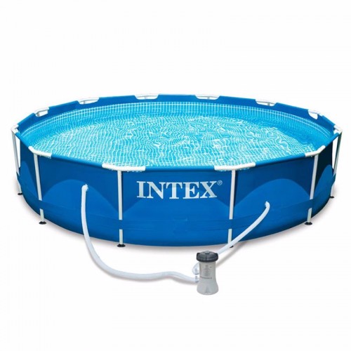 Круглий каркасний басейн Intex Metal Frame Pool, 3660x760 мм, код: 28212-IB