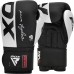 Боксерські рукавиці RDX F4 Boxing Sparring Gloves Hook&Loop 12 унцій, білий-чорний, код: BGR-F4B-12OZ