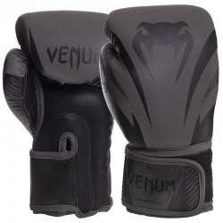 Рукавички боксерські шкіряні Venum Impact 12 унцій, чорний, код: VN03284-114_12BK
