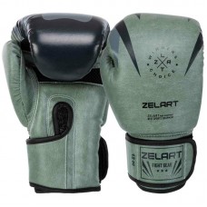 Боксерські рукавиці Zelart 12 унцій, чорний-оливковий, код: BO-1192_12OL