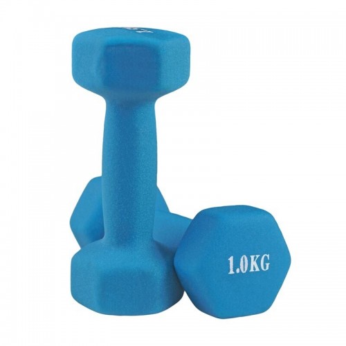 Гантелі для фітнесу неопренові FitGo 2x1 кг, блакитний, код: 80024-N1L-WS Гантелі для фітнесу неопренові FitGo 2x1 кг, блакитний, код: 80024-N1L-WS