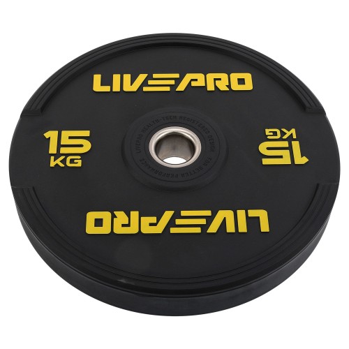 Бамперний диск гумовий LiveUp ø50.5мм, 15кг, чорний, код: LP8331-15 Бамперний диск гумовий LiveUp ø50.5мм, 15кг, чорний, код: LP8331-15