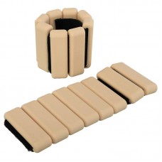 Обтяжувачі-браслети для рук ніг з силіконовим покриттям FitGo 2x0,5кг, бежевий, код: FI-0709_BE Обтяжувачі-браслети для рук ніг з силіконовим покриттям FitGo 2x0,5кг, бежевий, код: FI-0709_BE