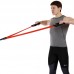 Еспандер трубчастий з ручками з фіксатором дверей FitGo Resistance Band 30LB, червоний, код: 8021-30-170