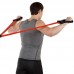 Еспандер трубчастий з ручками з фіксатором дверей FitGo Resistance Band 30LB, червоний, код: 8021-30-170