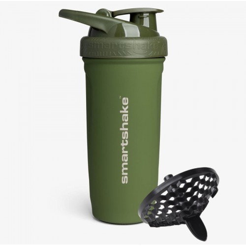 Шейкер спортивний SmartShake металевий Reforce Stainless Steel 30oz/900ml Army Green, код: 11153001