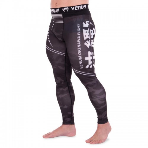 Компресійні штани тайтси чоловічі Venum Okinawa XS (40-42), чорний-сірий, код: 9604_XSBKGR