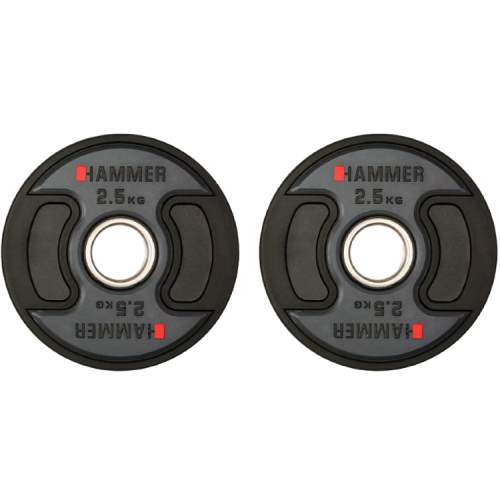 Олімпійські диски професійні Hammer PU Weight Discs 2х2,5 kg, код: 17041-S25 Олімпійські диски професійні Hammer PU Weight Discs 2х2,5 kg, код: 17041-S25