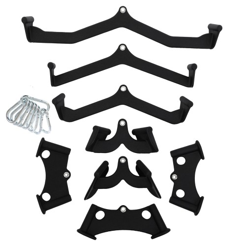 Набір рукояток для блочних тренажерів FitGo 8 штук, чорний, код: SC-80256-S52