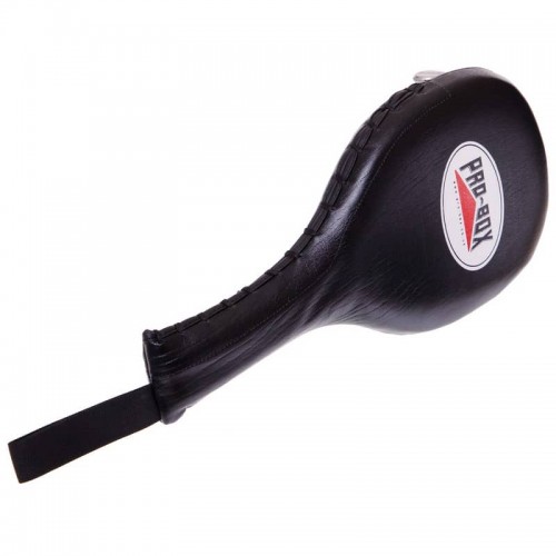 Ракетка для тхеквондо шкіряна одинарна FitBox PRO-BOX чорний, код: BO-0590_BK-S52 Ракетка для тхеквондо шкіряна одинарна FitBox PRO-BOX чорний, код: BO-0590_BK-S52