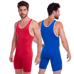 Трико для боротьби та важкої атлетики двостороннє чоловіче Matsa S (40-42), червоний-синій, код: CO-2417_SRBL