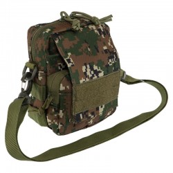 Сумка тактична багатоцільова через плече Tactical Military Rangers 15х12х9см, камуфляж Woodland, код: ZK-9109_KW