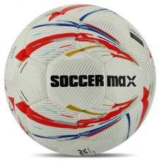 М"яч футбольний Soccermax №5, білий-червоний, код: FB-8070_WR