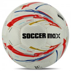 М"яч футбольний Soccermax №5, білий-червоний, код: FB-8070_WR