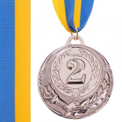 Медаль спортивна зі стрічкою PlayGame Zing срібло, код: C-4334-S