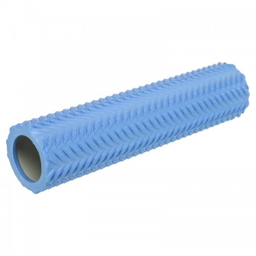 Ролер масажний циліндр (ролик мфр) FitGo Grid Line Roller, 450x105 мм, блакитний, код: FI-9387_N