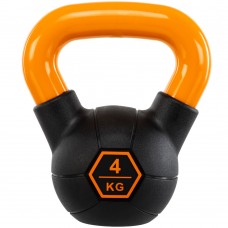 Гиря тренувальна цільна гумова LiveUp Urethane Competition Kettlebell 4кг, чорний-помаранчевий, код: UAZE5336-4