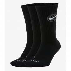 Баскетбольні шкарпетки Nike Everyday Crew Basketball Socks M, 3 пари, чорний, код: 2024012200225