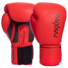 Рукавички боксерські Maxxmma на липучці 10 унцій, червоний, код: GB01S_10R