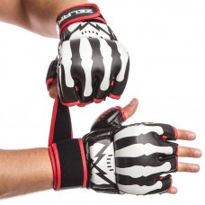 Рукавички для змішаних єдиноборств MMA Zelart розмір M, білий-чорний-червоний, код: BO-1395_MWBKR