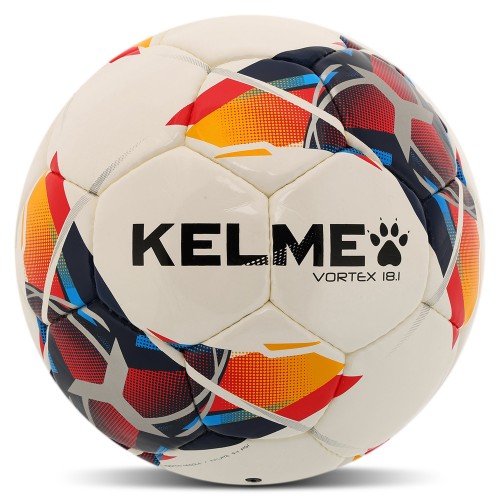 М"яч футбольний Kelme Vortex 18.1 №5 PU, білий-червоний, код: 8001QU5002-9423-5-S52