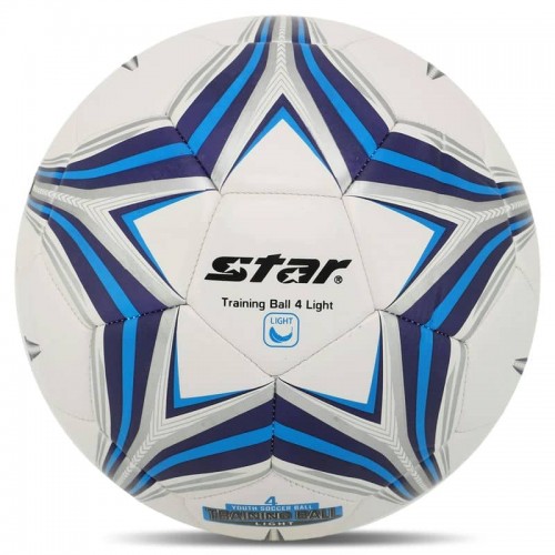 М"яч футбольний Star Training Ball 4 Light №4 PU, білий-синій, код: SB8144L-S52 М"яч футбольний Star Training Ball 4 Light №4 PU, білий-синій, код: SB8144L-S52