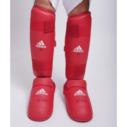 Захист гомілки та стопи Adidas з ліцензією WKF XS (32-34), червоний, код: 15572-666