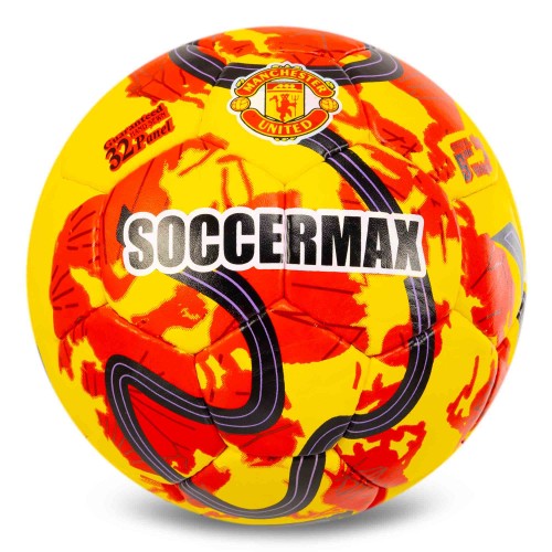 М"яч футбольний SoccerMax Manchester United №5 PU, жовтий-червоний, код: FB-0047-816