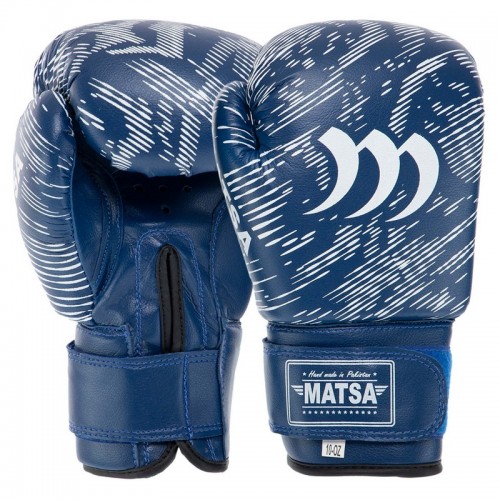 Рукавички боксерські Matsa PVC 10 унцій, синій, код: MA-7762_10BL