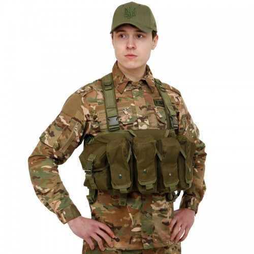 Житлет розвантажувальний з підсумками Tactical Military Rangers, оливковий, код: ZK-V-102_OL