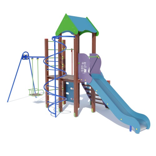 Ігровий комплекс Miros "Енотик" (з гойдалки) висота гірки 1200 мм, код: DIO712.1 Ігровий комплекс Miros "Енотик" (з гойдалки) висота гірки 1200 мм, код: DIO712.1