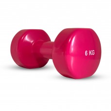 Гантель вінилова Stein 1х6 кг, рожевий, код: DB3012-6-ST Гантель вінилова Stein 1х6 кг, рожевий, код: DB3012-6-ST