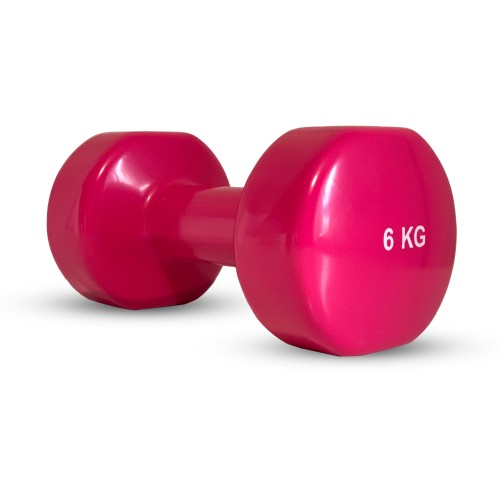 Гантель вінилова Stein 1х6 кг, рожевий, код: DB3012-6-ST Гантель вінилова Stein 1х6 кг, рожевий, код: DB3012-6-ST