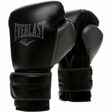 Боксерські рукавиці Everlast Powerlock 2R Trainibg Glove 16 унцій, чорний-сірий, код: 009283608354