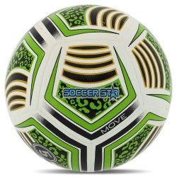 М"яч футбольний Hibred Soccer Star №5 PU, білий-зелений, код: FB-5463