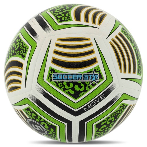 М"яч футбольний Hibred Soccer Star №5 PU, білий-зелений, код: FB-5463