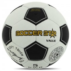 М"яч футбольний Soccer Star Soft Touch Value №5 PU, білий-чорний, код: FB-6033_BK