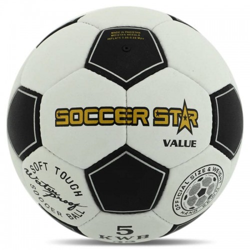 М"яч футбольний Soccer Star Soft Touch Value №5 PU, білий-чорний, код: FB-6033_BK