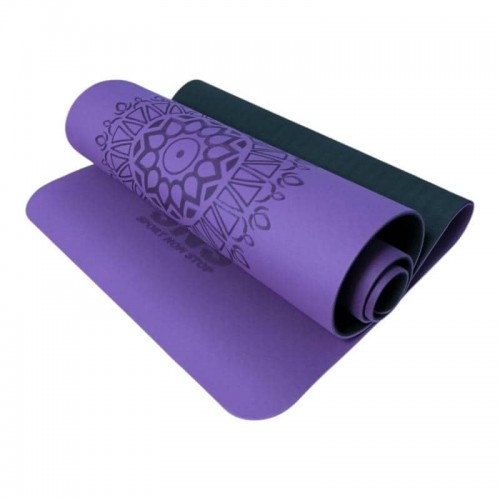 Килимок для йоги SNS Сонце KOT6-4-Р+BL з розміткою 1830х610х6 мм, фіолетовий, код: 12866-SNS