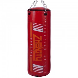 Мешок боксерский цилиндр Zhegtu с кольцом и цепью 800х290 мм, красный, код: BO-2336-80_R-S52